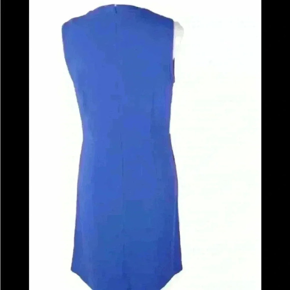 madewell Royal Blue Carrier Sleeveless Pleated Front Dress Size 8 with pockets - Picture 2 of 5
